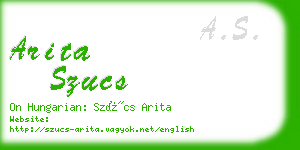 arita szucs business card